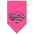 Unconditional Love Zebra Heart Rhinestone Bandana Bright Pink Small UN788322